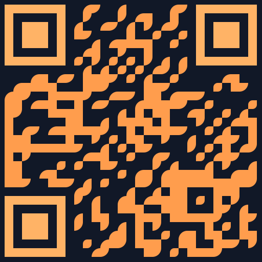 QR code styled with diamond modules on a dark background